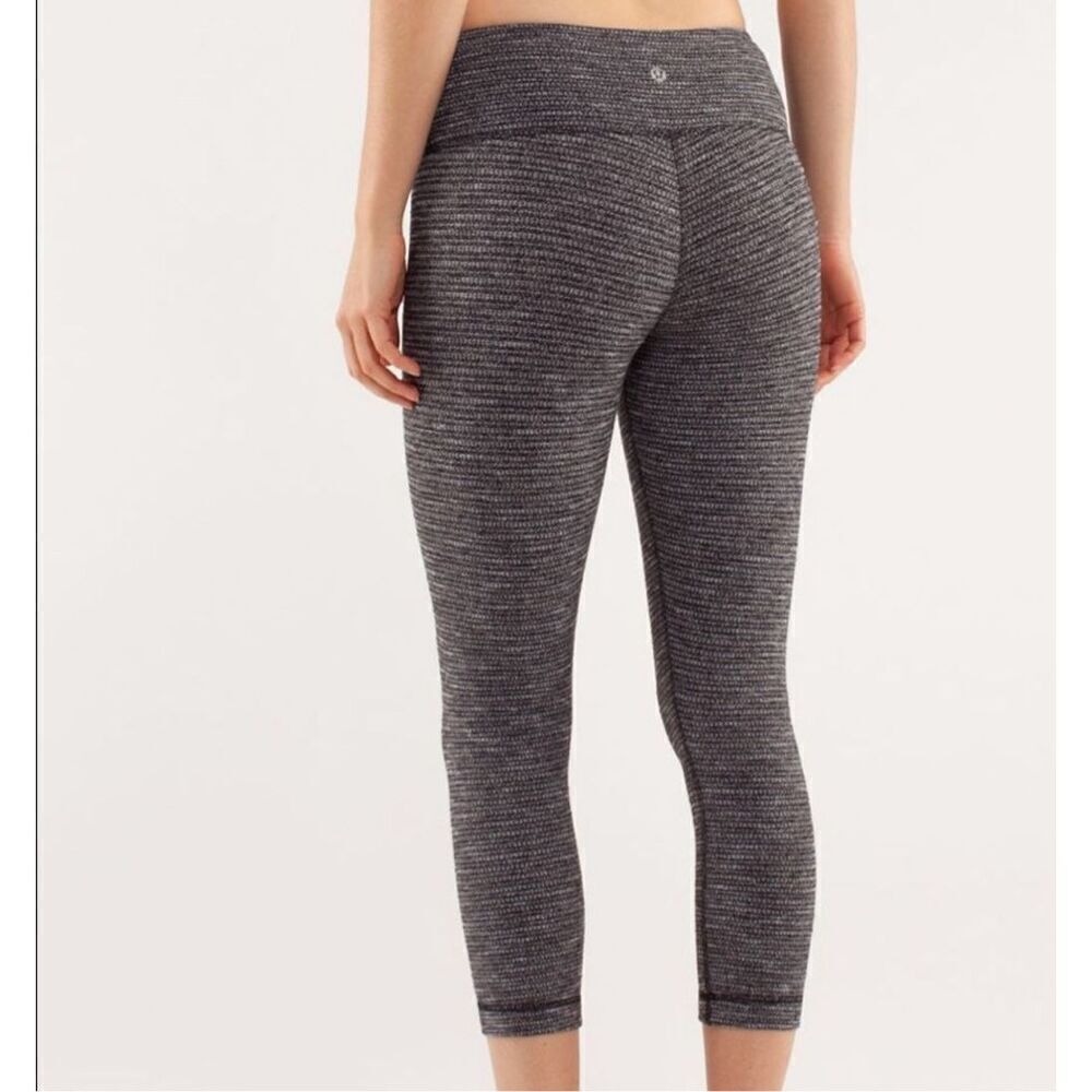 Lululemon Wunder Under Pant Coco Pique Crop Leggings 22” Women's Sz 4